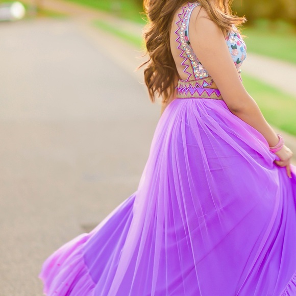 Soft net lilac/purple lengha - Picture 7 of 8